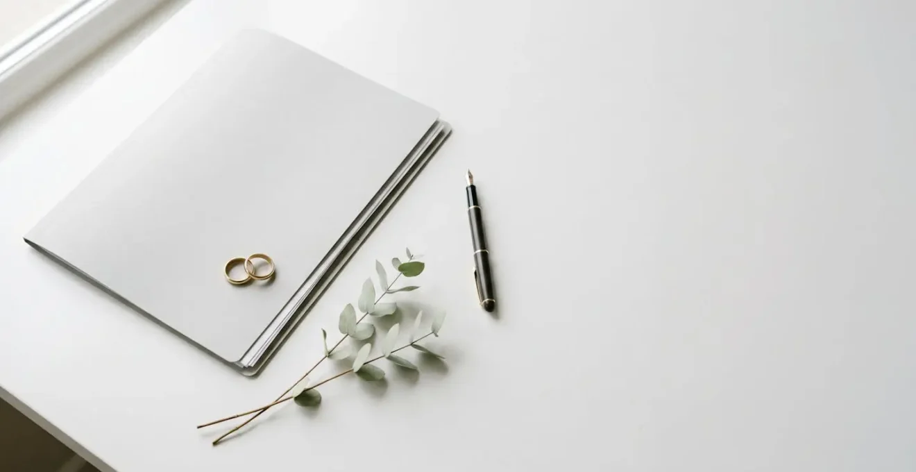 Documents officiels et contrat pour l'engagement d'un organisateur de mariage professionnel en France
