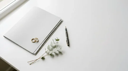 Documents officiels et contrat pour l'engagement d'un organisateur de mariage professionnel en France